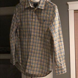 Boys Ralph Lauren plaid, long sleeve dress shirt